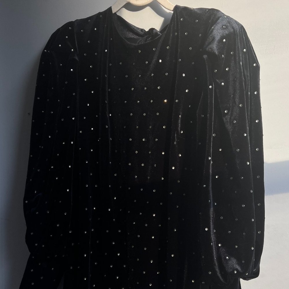 Rebecca Minkoff Gwen Embellished Velvet Cocktail Dress